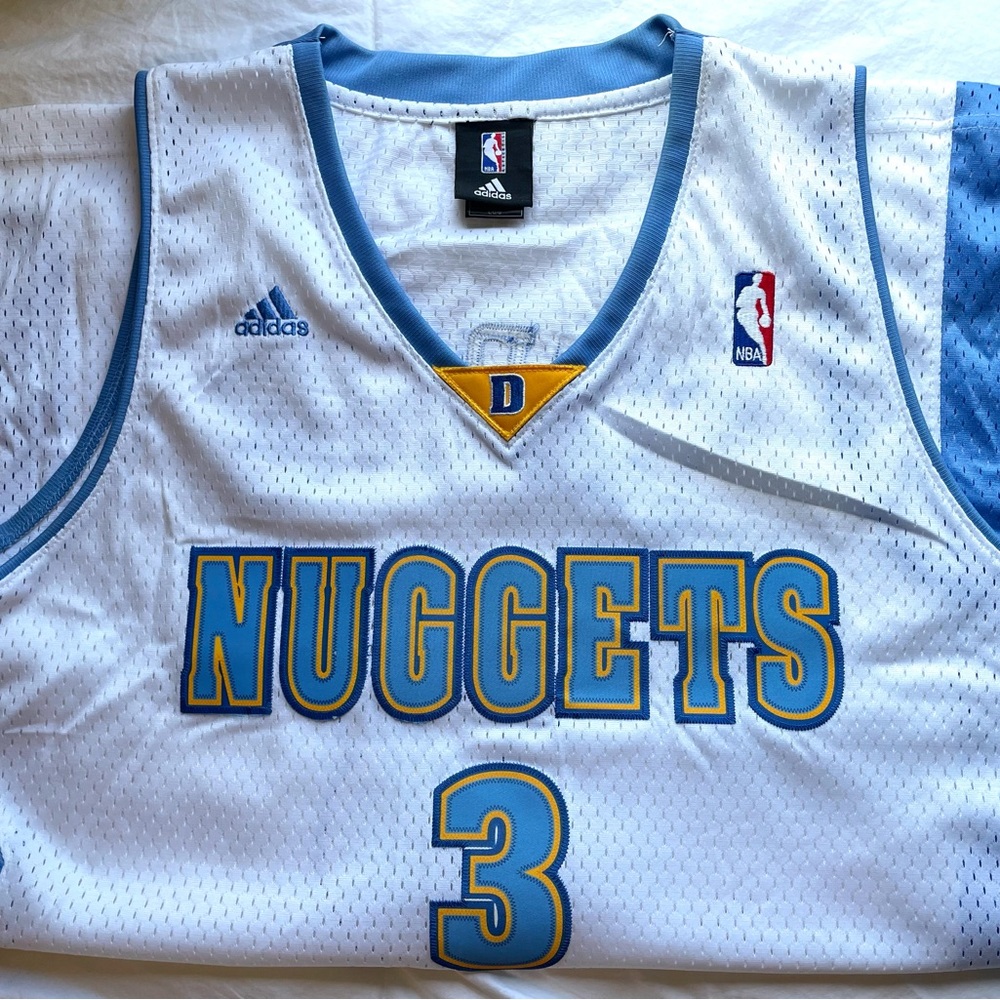 NWOT. Official Licensed NBA. Adidas Denver Nuggets Jersey, #3  Iverson. 🎄 SALE 🎁